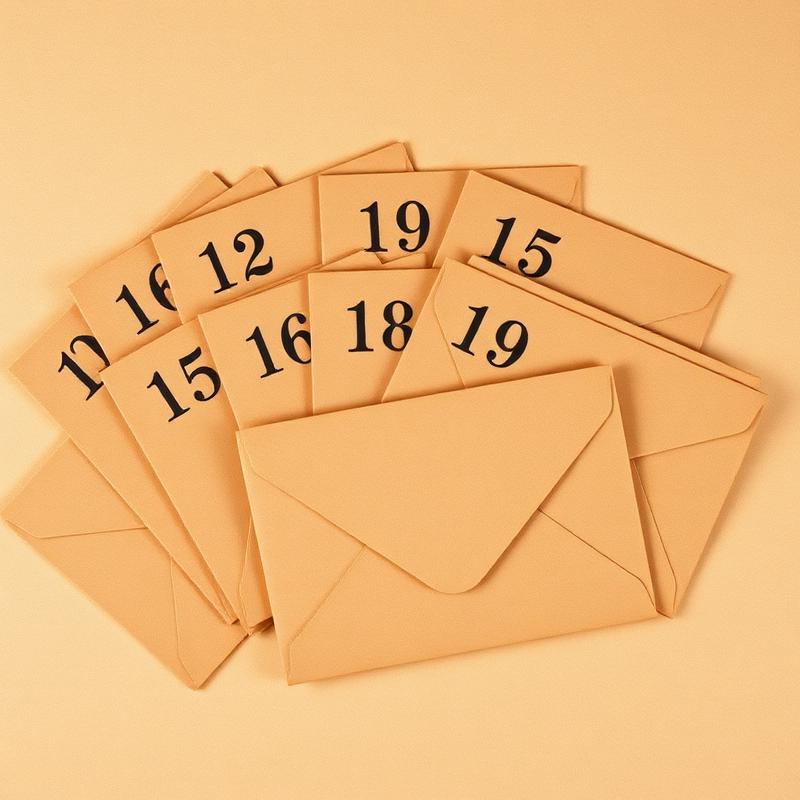 Set of numbered savings envelopes